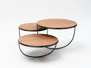 TRIO - Low wooden coffee table by La Manufacture - view 2